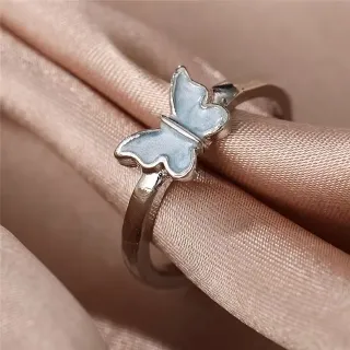 2 pc Butterfly Design Adjustable Finger Rings